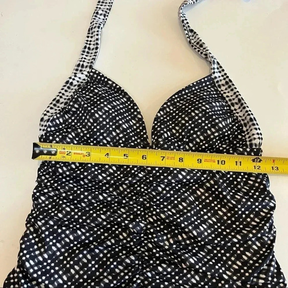Athleta Vichy Retro Halter Tankini Top Only Black White Women's Size XXS - Picture 11 of 11
